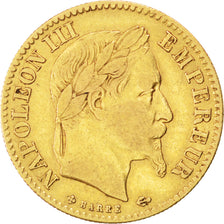 Francia, Napoleon III, Napoléon III, 10 Francs, 1866, Strasbourg, MB+, Oro,...