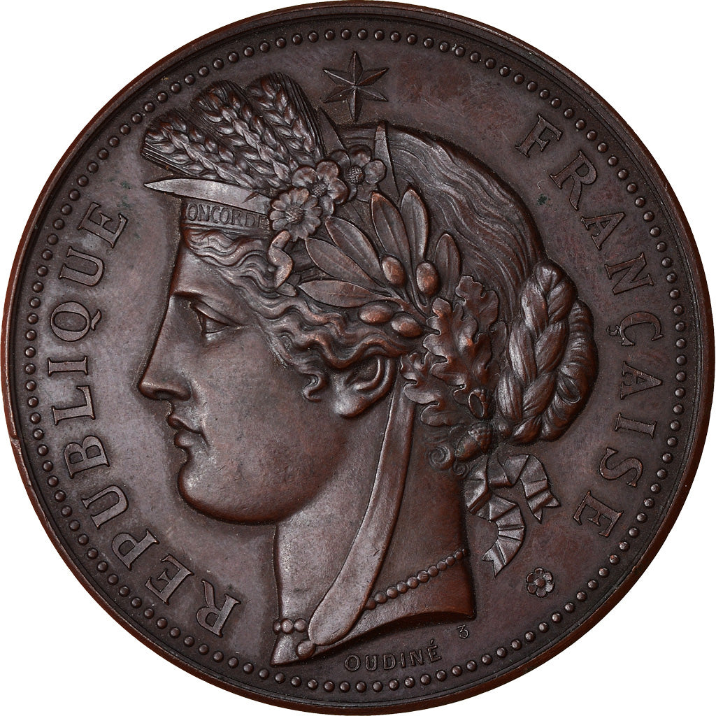France, Medal, Cérès, République Française, Oudiné, MS(60-62), Copper