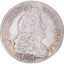 Munten, Frankrijk, Louis XIV, 1/4 Ecu aux 8 L, 1691, Lyon, FR+, Zilver