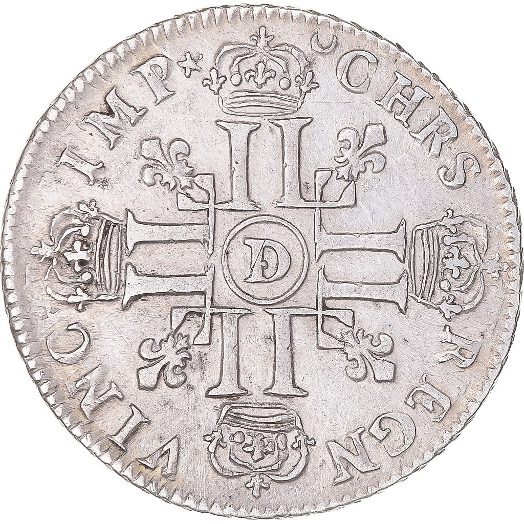 Munten, Frankrijk, Louis XIV, 1/4 Ecu aux 8 L, 1691, Lyon, FR+, Zilver