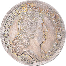 Münze, Frankreich, Louis XIV, 10 Sols aux insignes, 1705, Paris, VZ, Silber