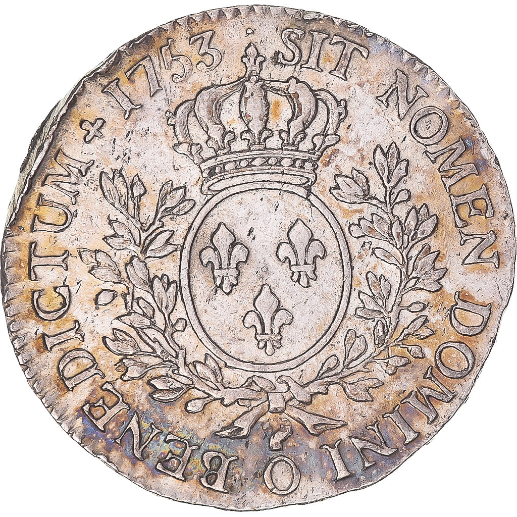Monnaie, France, Louis XV, 1/2 Écu au bandeau, 1753, Riom, TTB, Argent