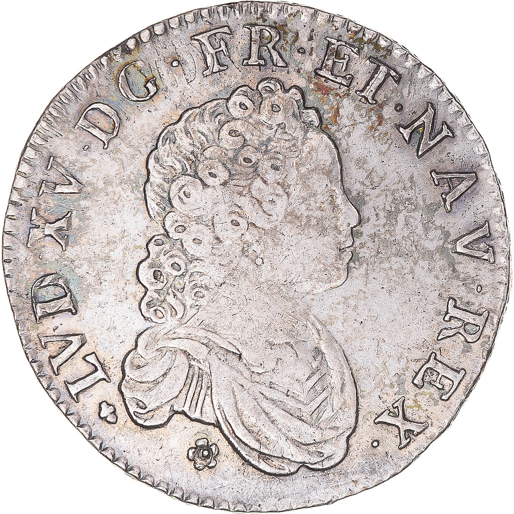 Monnaie, France, Louis XV, 1/2 Écu Vertugadin, 1716, La Rochelle, TTB, Argent