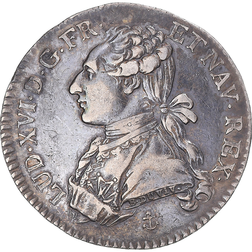 Munten, Frankrijk, Louis XVI, 1/5 Ecu, 1788, La Rochelle, ZF, Zilver, KM:569.4