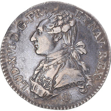 Munten, Frankrijk, Louis XVI, 1/5 Ecu, 1788, La Rochelle, ZF, Zilver, KM:569.4