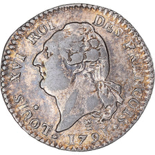 Coin, France, Louis XVI, 15 sols françois, 1791 / AN 3, Limoges, VF(30-35)