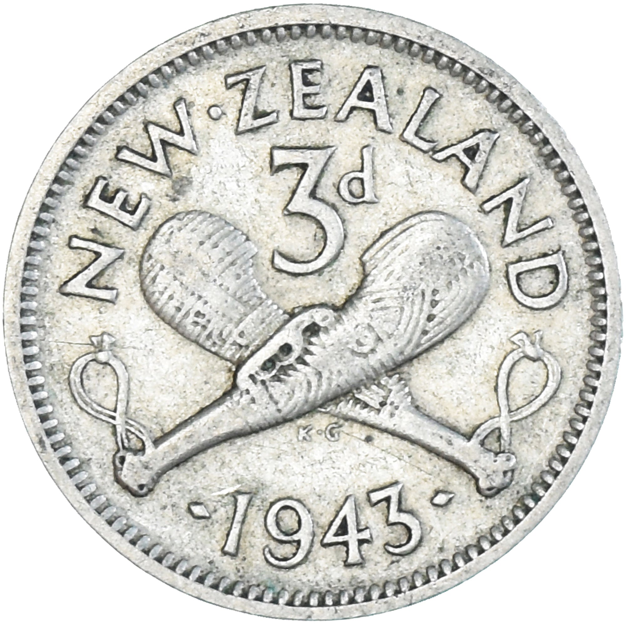 Munten, Nieuw Zeeland, George VI, 3 Pence, 1943, British Royal Mint, FR+