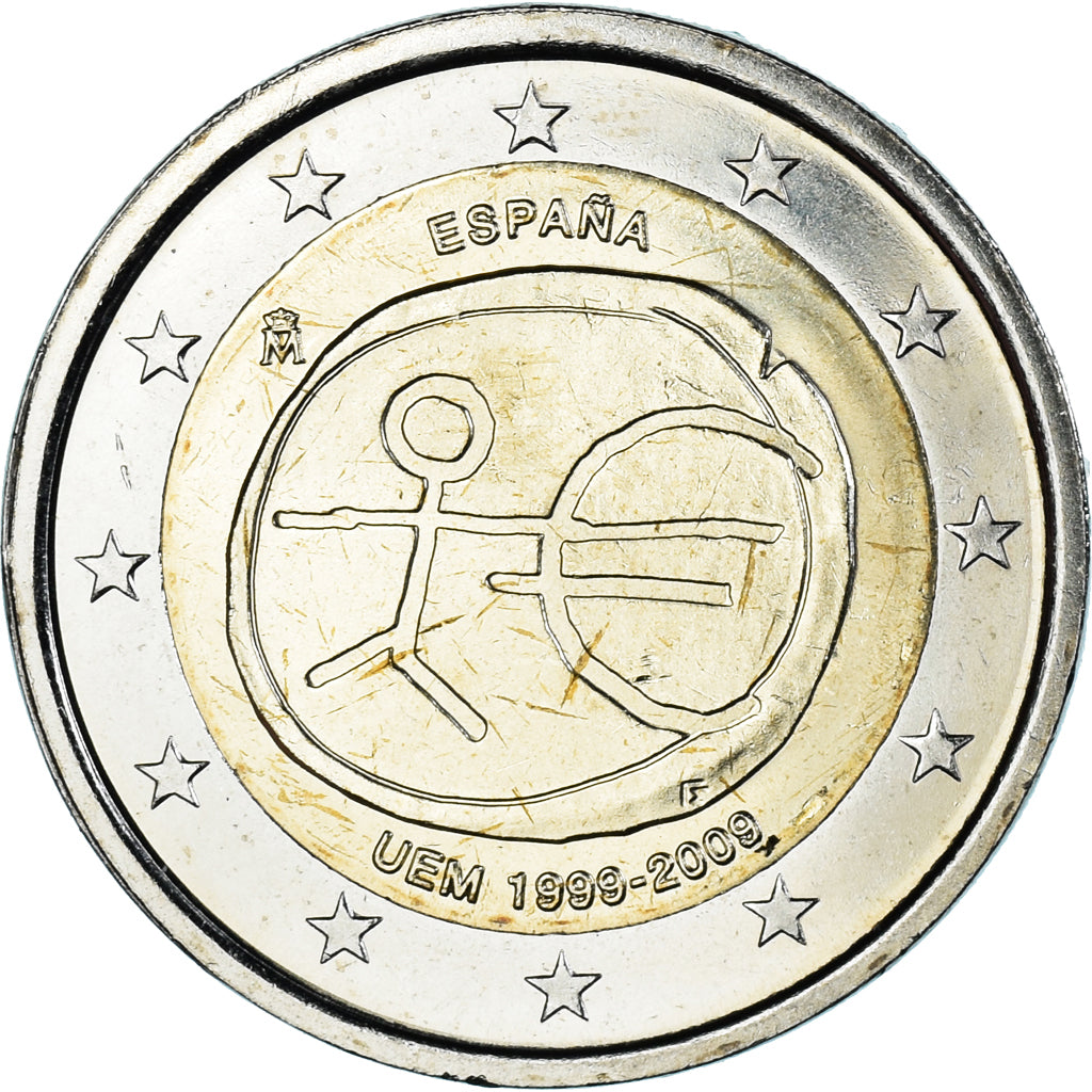 Spain, 2 Euro, UEM, 2009, Madrid, MS(60-62), Bi-Metallic, KM:1142.1