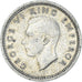 Monnaie, Nouvelle-Zélande, George VI, 3 Pence, 1945, British Royal Mint, TTB