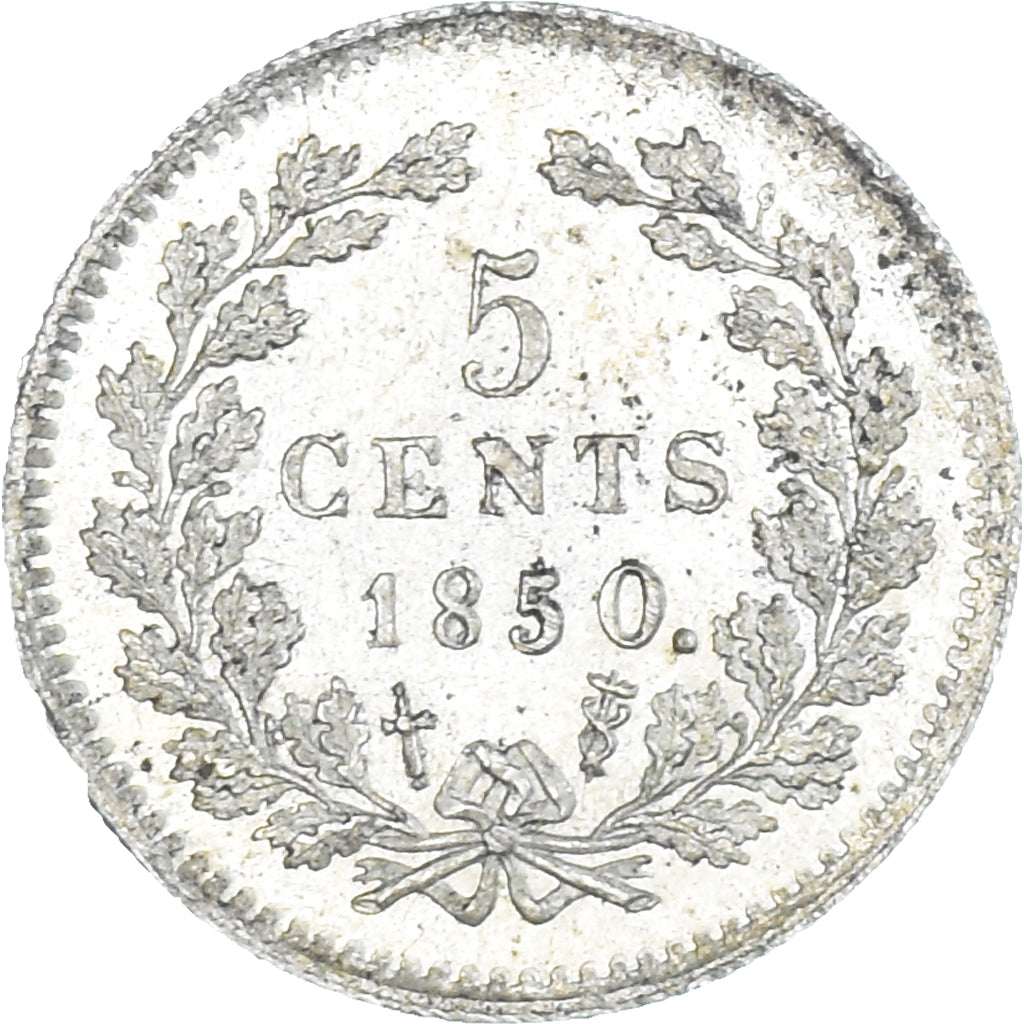 Coin, Netherlands, William III, 10 Cents, 1850, Utrecht, AU(50-53), Silver