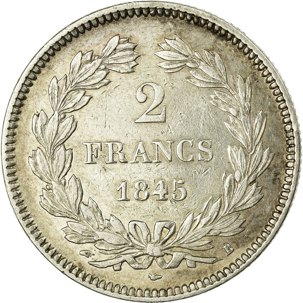 Monnaie, France, Louis-Philippe, 2 Francs, 1845, Rouen, TTB+, Argent, KM:743.2