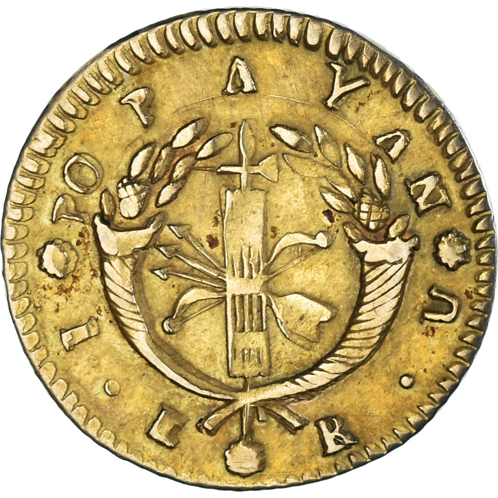 Coin, Colombia, Escudo, 1848, Popayan, FAUX, VF(30-35), Gold
