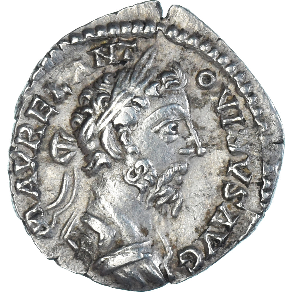 Coin, Marcus Aurelius, Denarius, 180, Rome, AU(50-53), Silver, RIC:409 var.