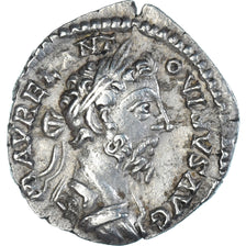 Coin, Marcus Aurelius, Denarius, 180, Rome, AU(50-53), Silver, RIC:409 var.