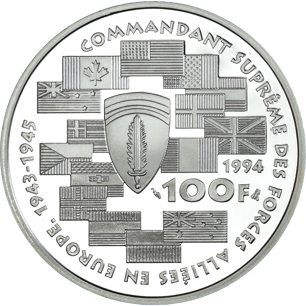 Monnaie, France, Dwight D.  Eisenhower, 100 Francs, 1994, Monnaie de Paris, BE