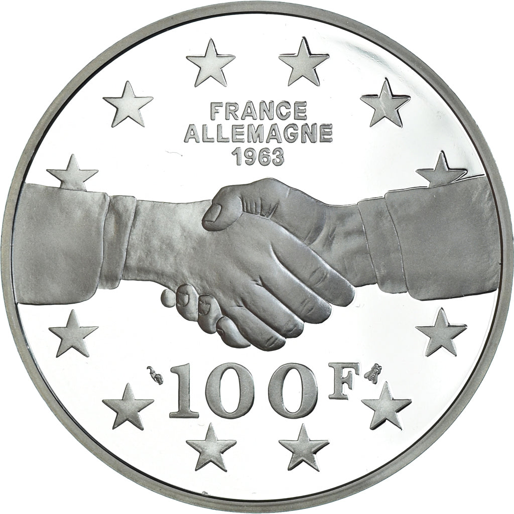 Monnaie, France, De Gaulle - Adenauer, 100 Francs, 1994, Monnaie de Paris, BE