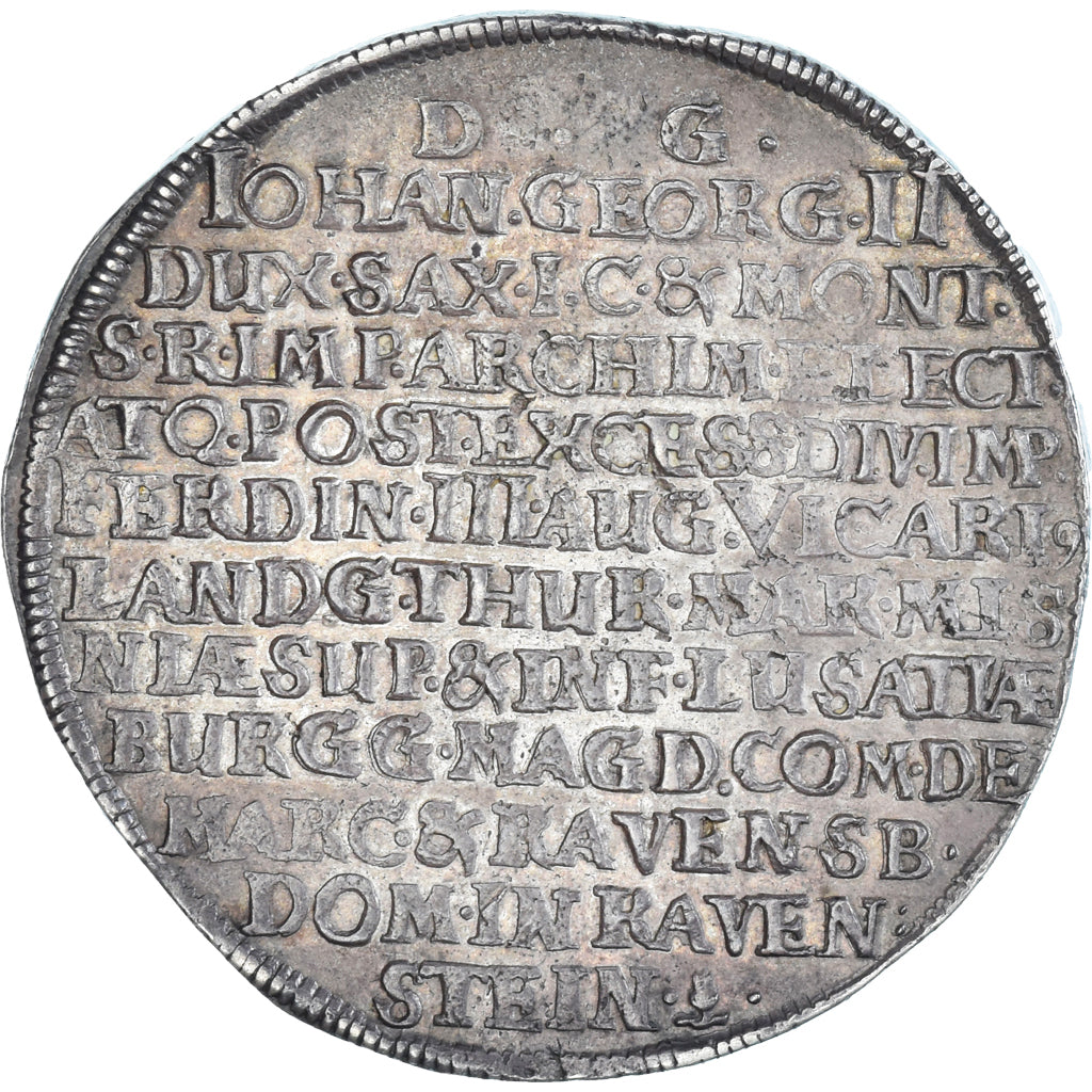 Coin, German States, SAXONY-ALBERTINE, Johann Georg II, Thaler, 1657, Dresden