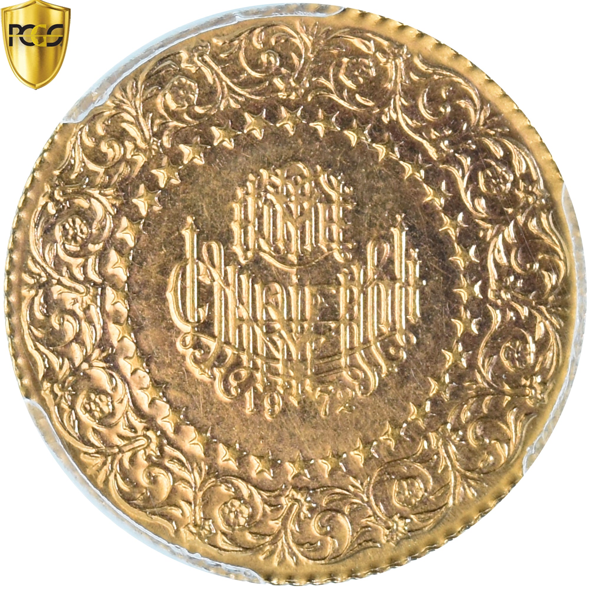 Coin, Turkey, 50 Kurush, 1972, monnaie de luxe, PCGS, MS63, MS(63), Gold