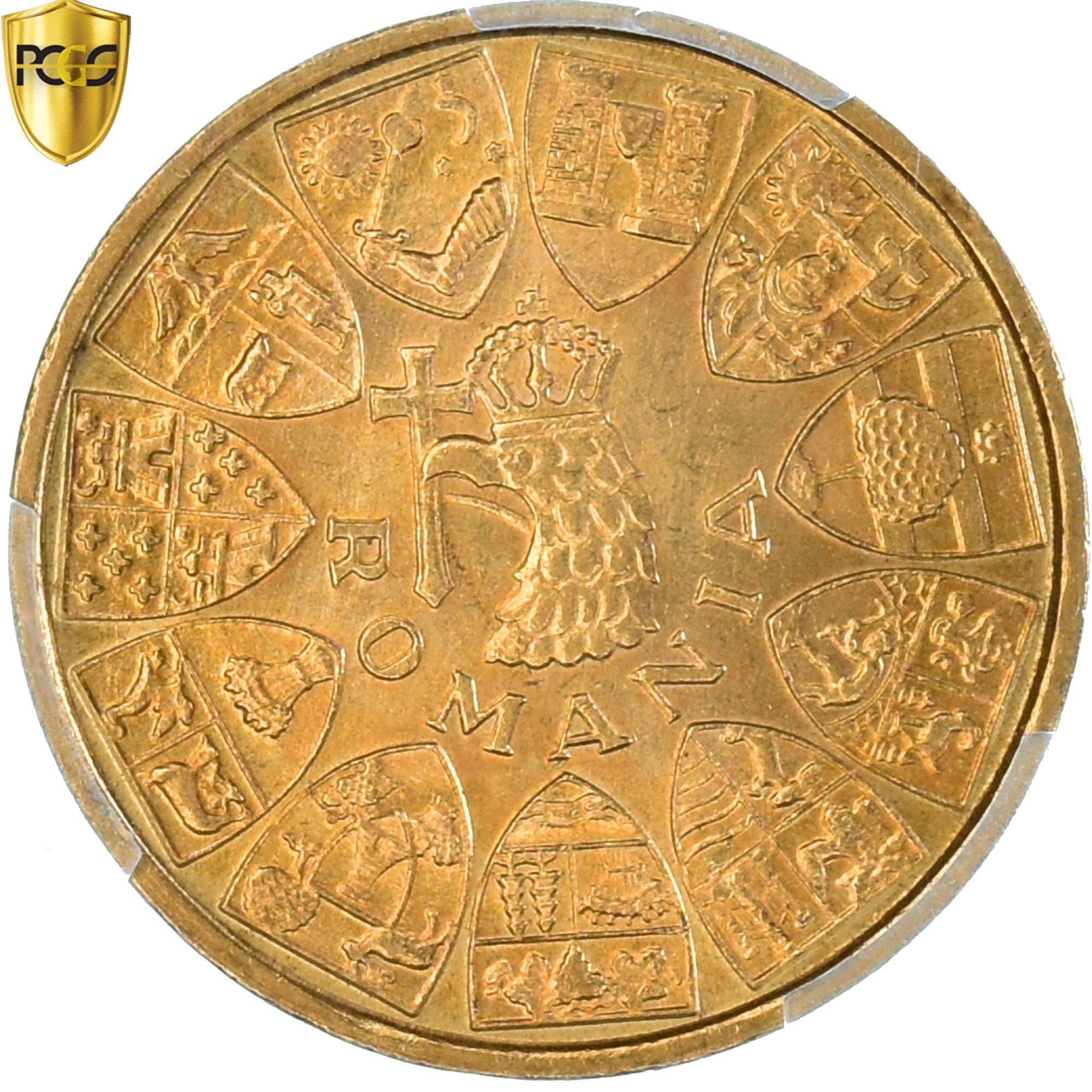 Moneta, Romania, Mihai I, Romanian Kings, 20 Lei, 1944, Bucharest, PCGS, MS64