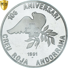 Coin, Andorra, Croix Rouge, 25 Diners, 1991, Pobjoy Mint, Proof, PCGS, PR63DCAM