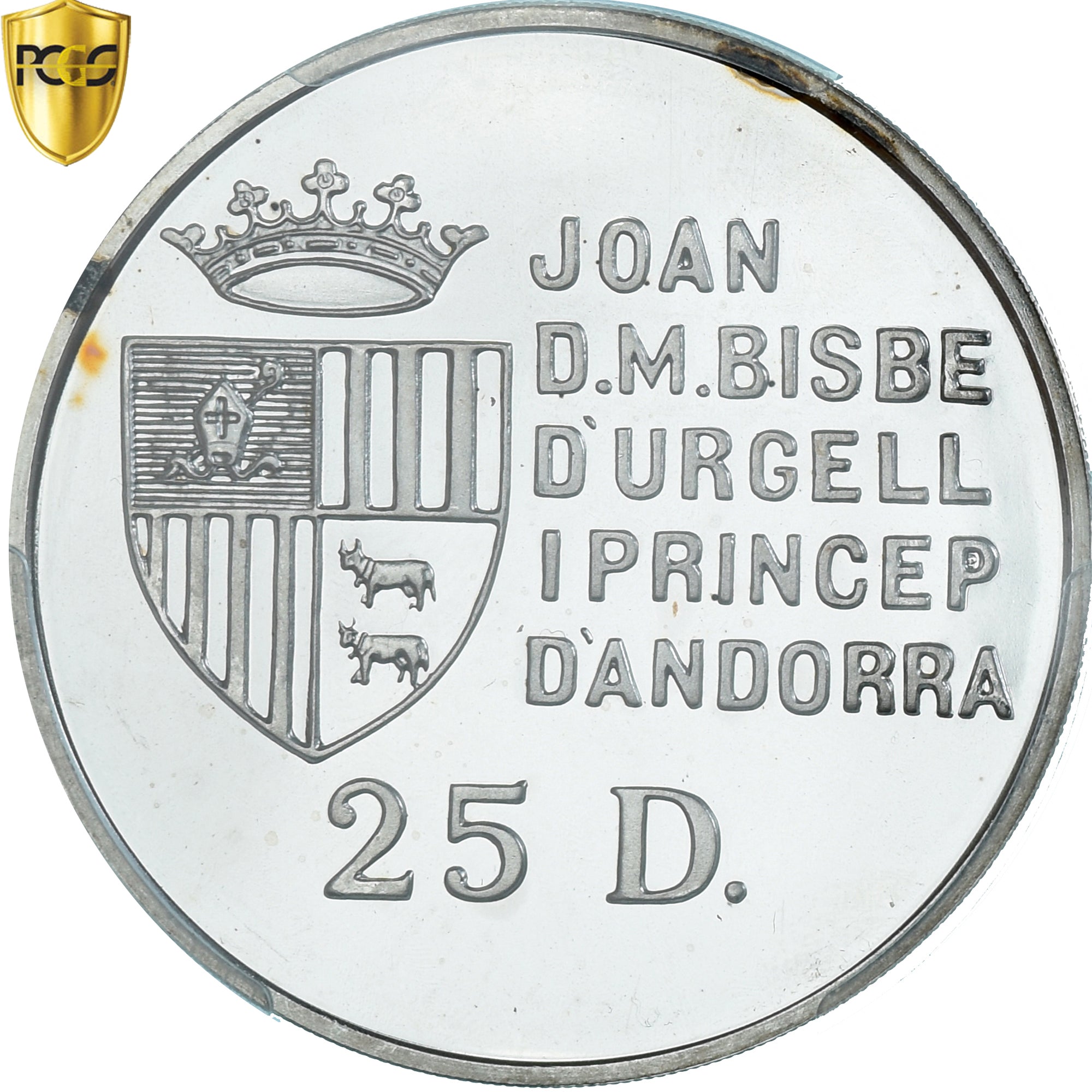 Coin, Andorra, Croix Rouge, 25 Diners, 1991, Pobjoy Mint, Proof, PCGS, PR66DCAM
