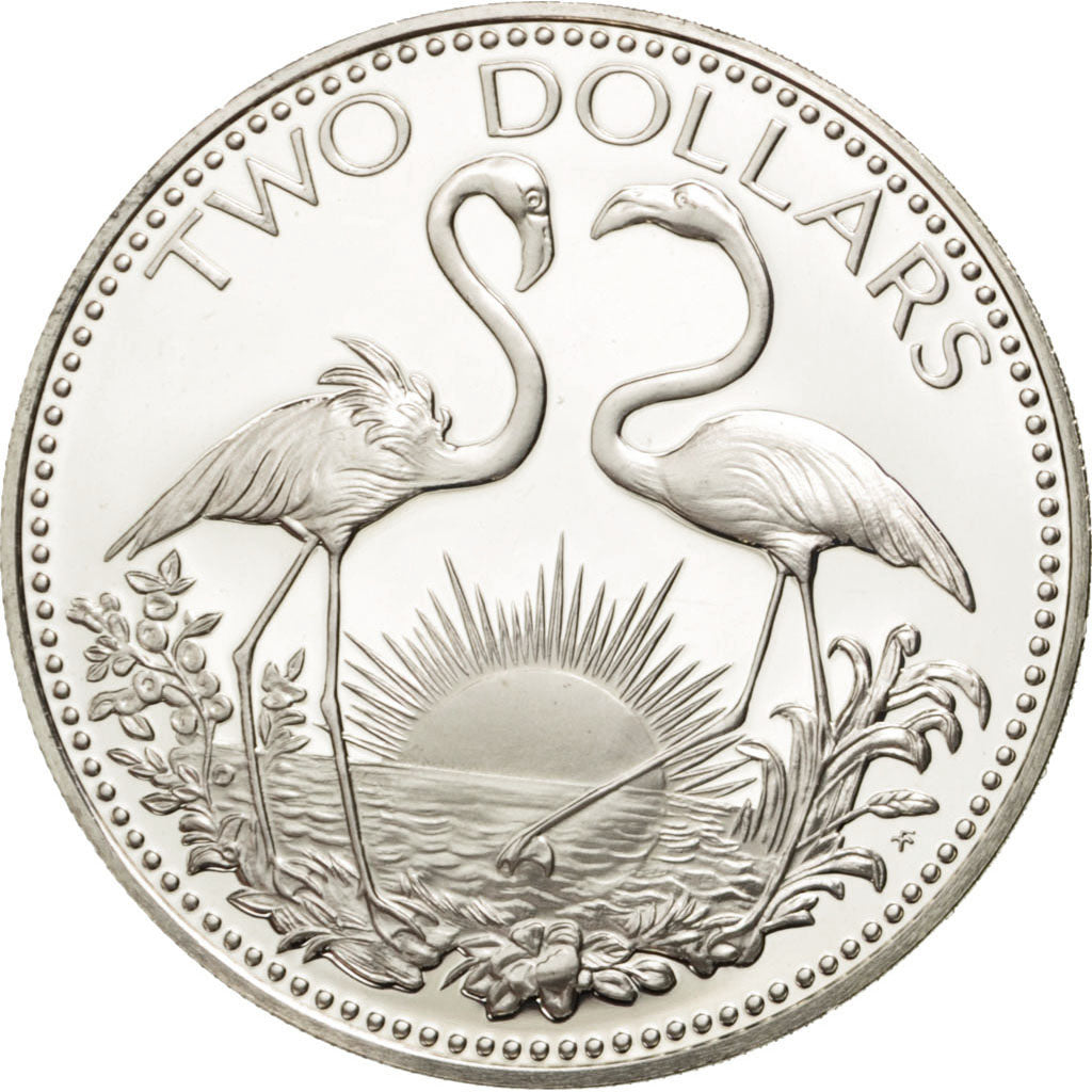 BAHAMAS, 2 Dollars, 1974, Franklin Mint, KM #66a, MS(65-70), Silver, 40, 29.94