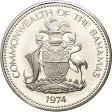 BAHAMAS, Dollar, 1974, Franklin Mint, KM #65a, MS(65-70), Silver, 34, 18.19
