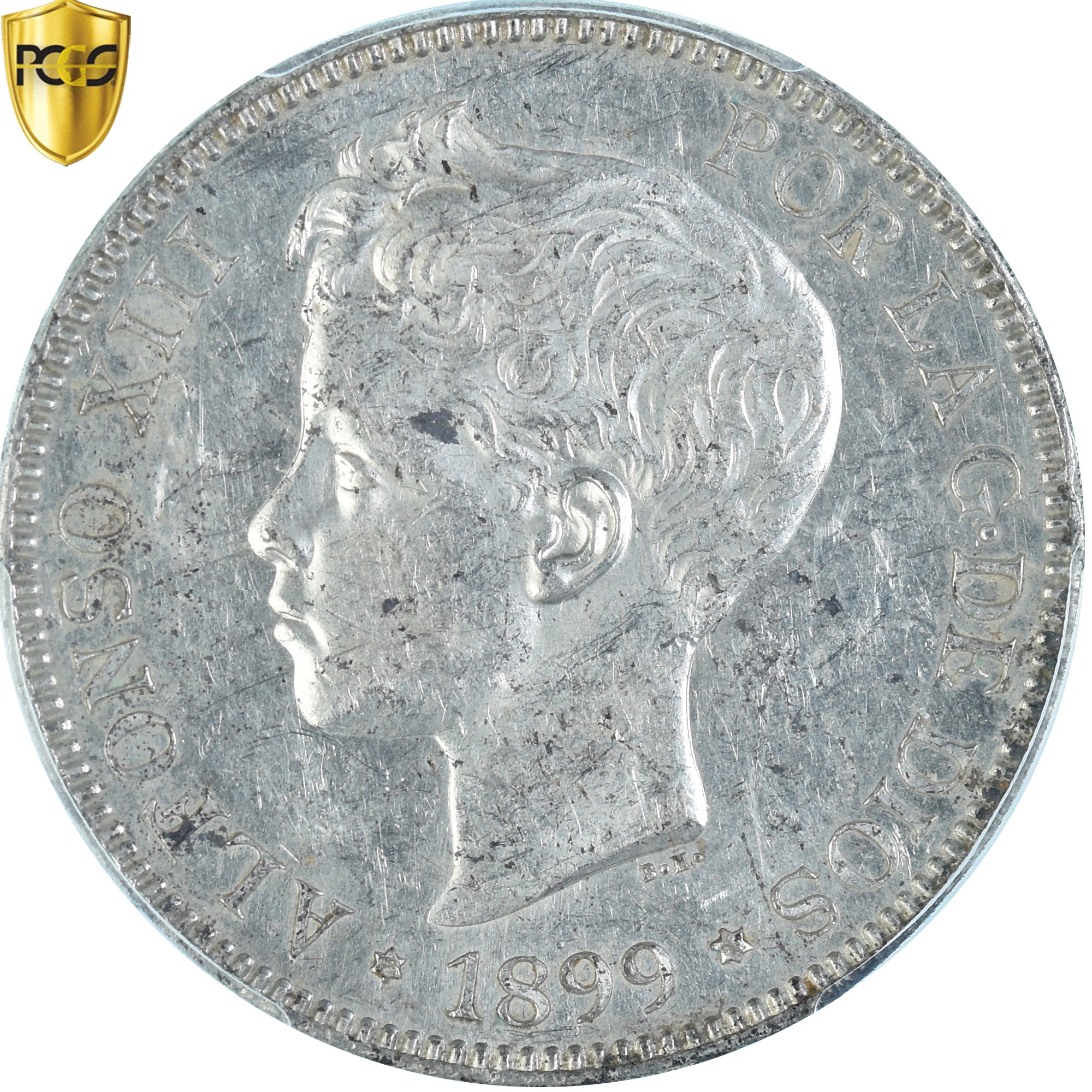 Münze, Spanien, Alfonso XIII, 5 Pesetas, 1899, Madrid, PCGS, Cleaned UNC