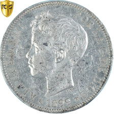 Münze, Spanien, Alfonso XIII, 5 Pesetas, 1899, Madrid, PCGS, Cleaned UNC