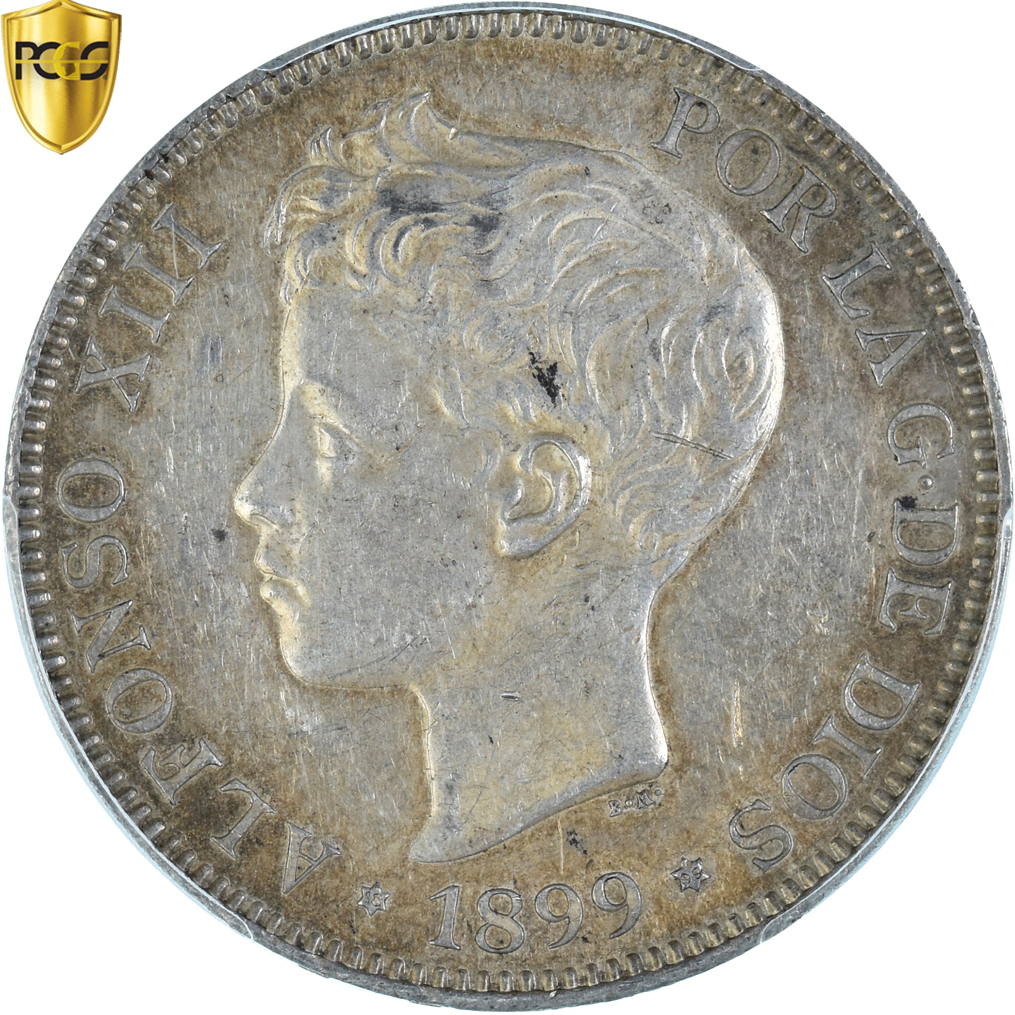 Moneda, España, Alfonso XIII, 5 Pesetas, 1899, Madrid, PCGS, AU55, EBC, Plata