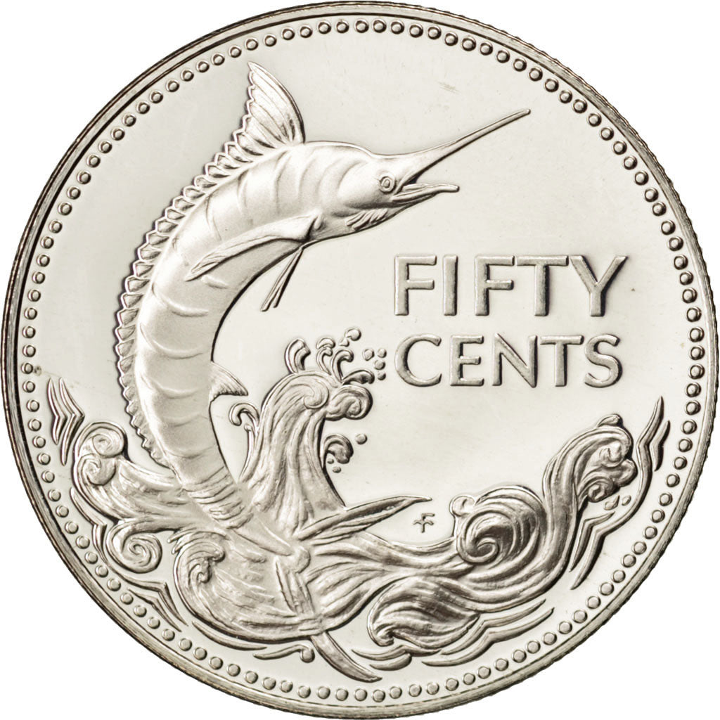 BAHAMAS, 50 Cents, 1974, Franklin Mint, KM #64a, MS(65-70), Silver, 29, 10.31