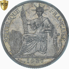 Monnaie, Indochine française, 20 Cents, 1937, Paris, PCGS, AU58, SUP, Argent