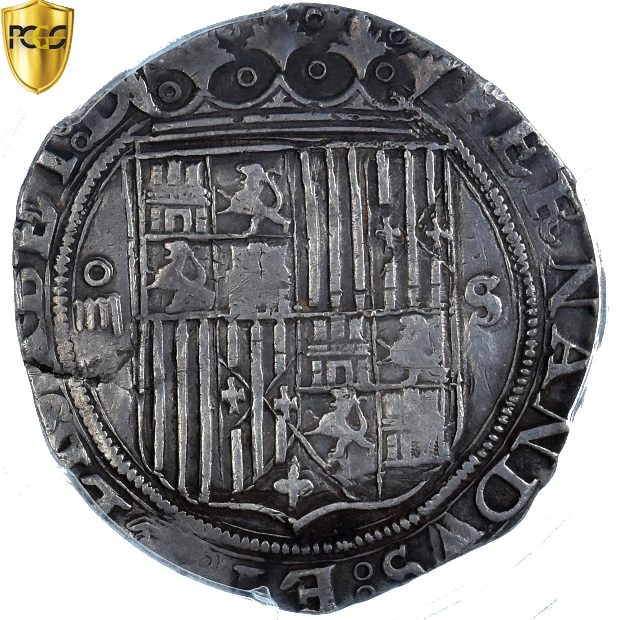 Moeda, Espanha, Ferdinand & Isabella, 4 Réales, 1474-1504, Seville, PCGS, XF45