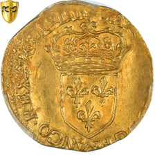Moneta, Francja, Charles IX, Écu d'or au soleil, 1564, Tours, 1st Type, PCGS