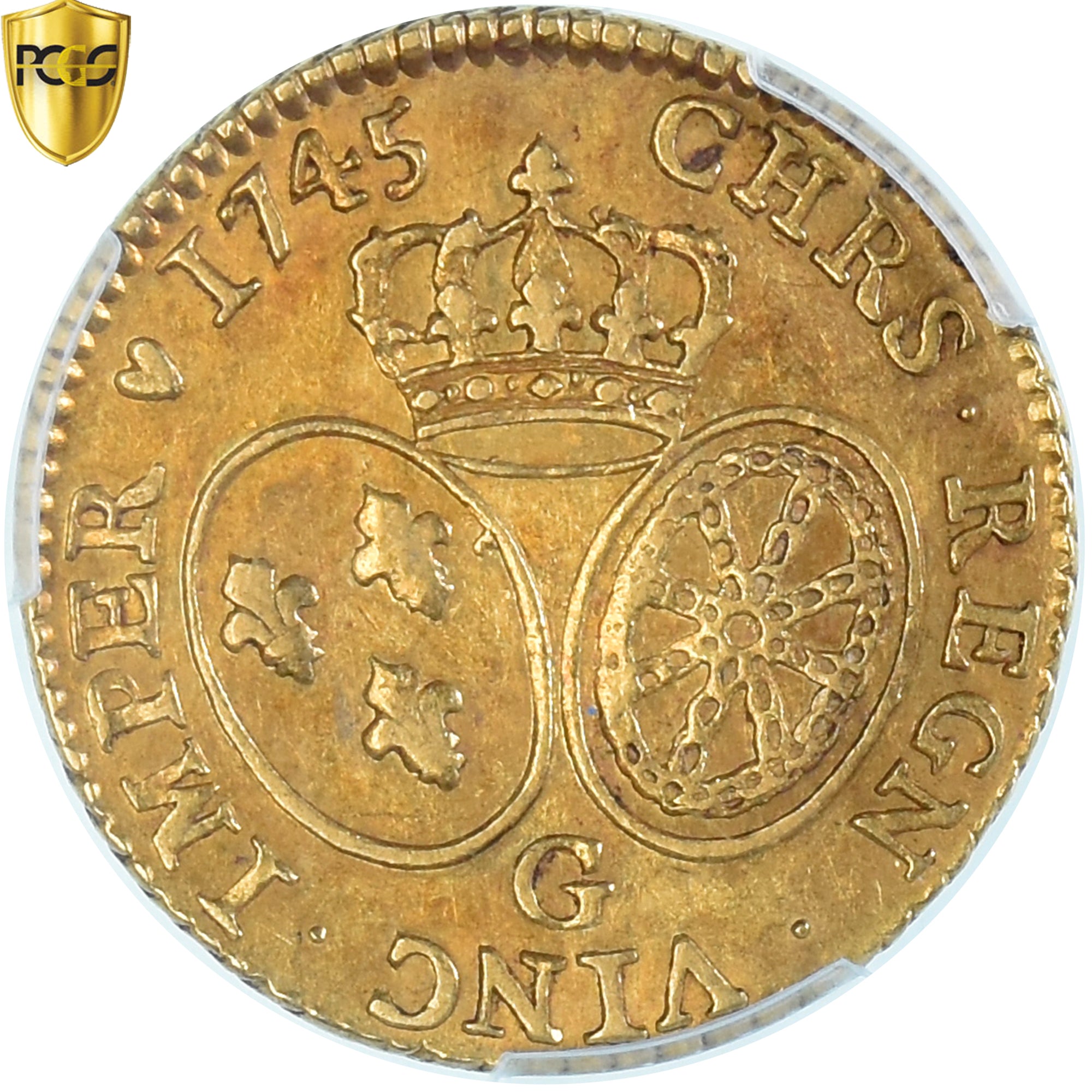 Monnaie, France, Louis XV, louis d'or au bandeau, 1745, Poitiers, PCGS, XF45