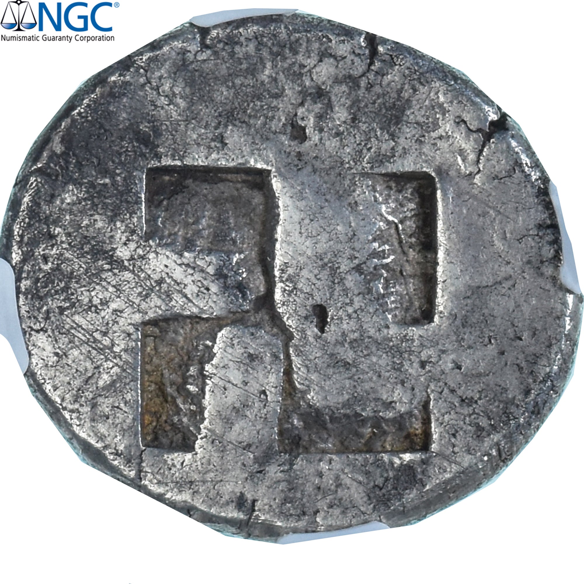 Coin, Macedonia, Tetradrachm, ca. 525-470 BC, Akanthos, graded, NGC, Ch XF 5/5