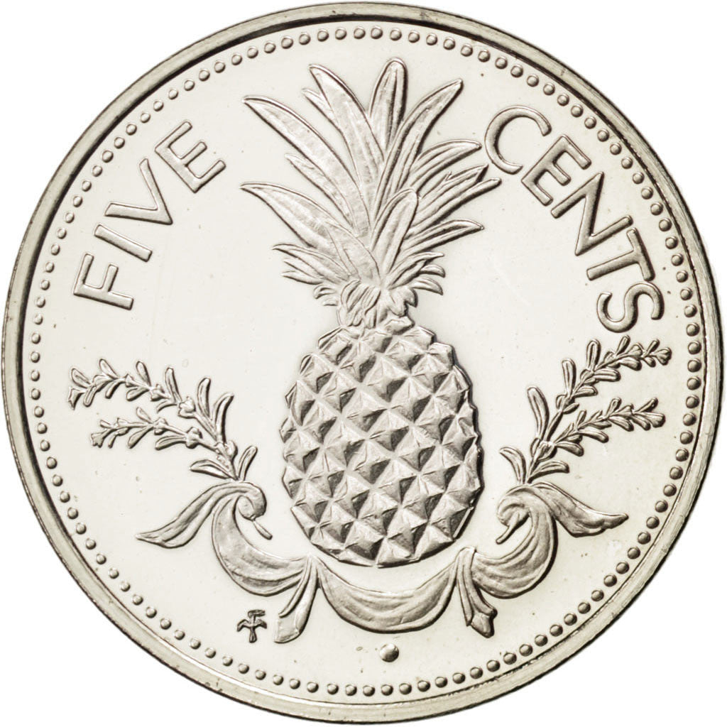 Coin, Bahamas, Elizabeth II, 5 Cents, 1974, U.S.A., MS(65-70), Copper-nickel