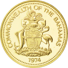 BAHAMAS, Cent, 1974, Franklin Mint, KM #59, MS(65-70), Brass, 19.05, 3.05