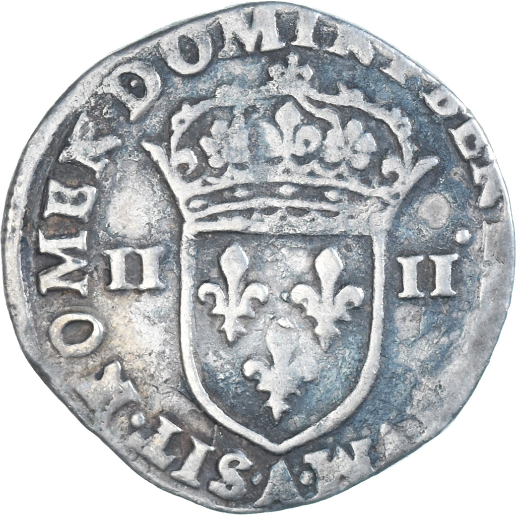 Munten, Frankrijk, Henri III, 1/4 Ecu, 1589, Paris, ZF, Zilver, Gadoury:494