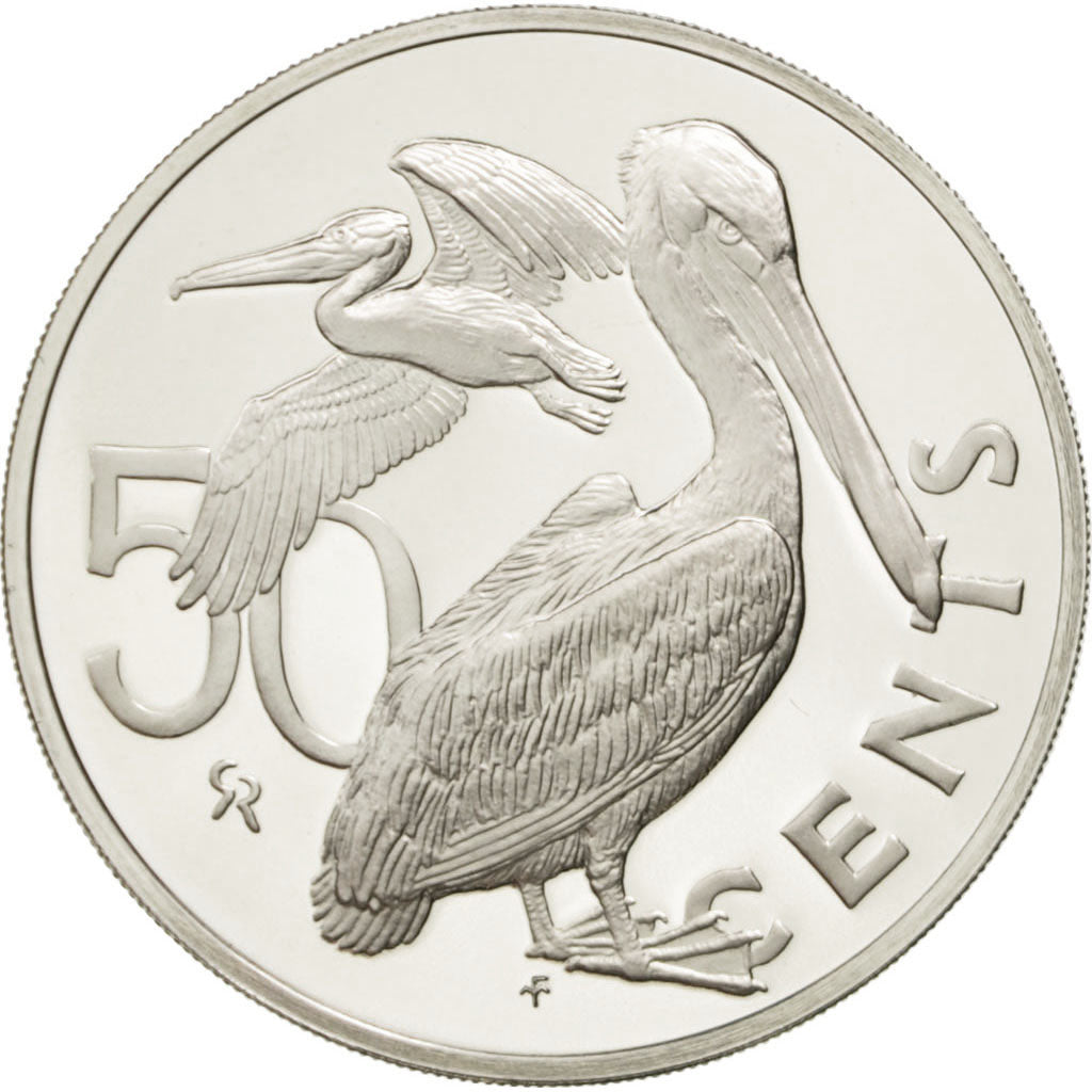 BRITISH VIRGIN ISLANDS, 50 Cents, 1974, Franklin Mint, KM #5, MS(63),...