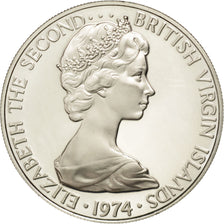 BRITISH VIRGIN ISLANDS, 25 Cents, 1974, Franklin Mint, KM #4, MS(65-70),...