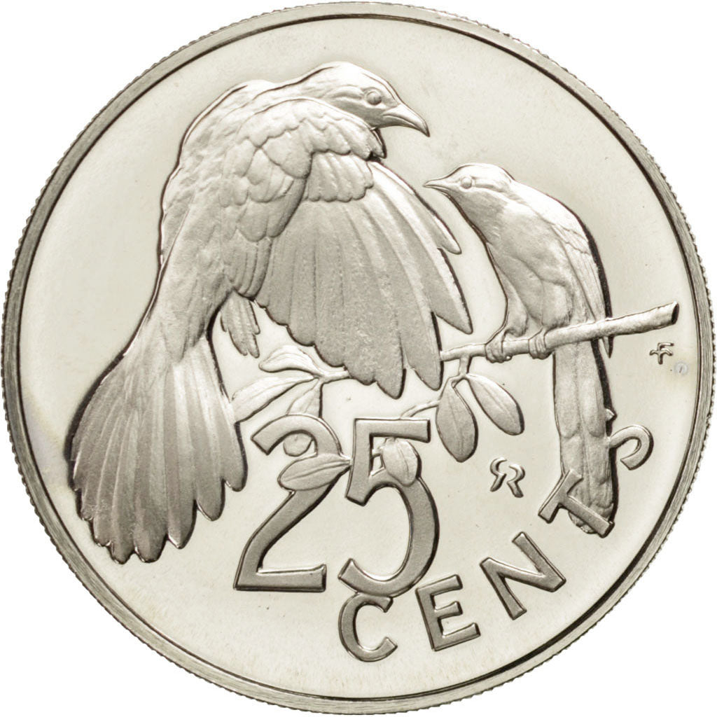BRITISH VIRGIN ISLANDS, 25 Cents, 1974, Franklin Mint, KM #4, MS(65-70),...
