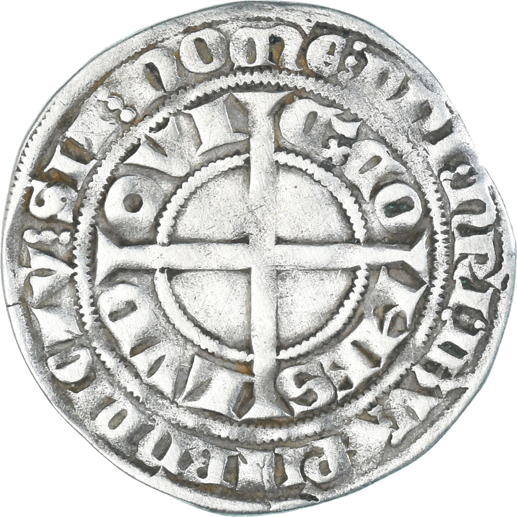 Moeda, França, Flanders, Louis II de Mâle, Gros, 1346-1384, VF(30-35), Prata