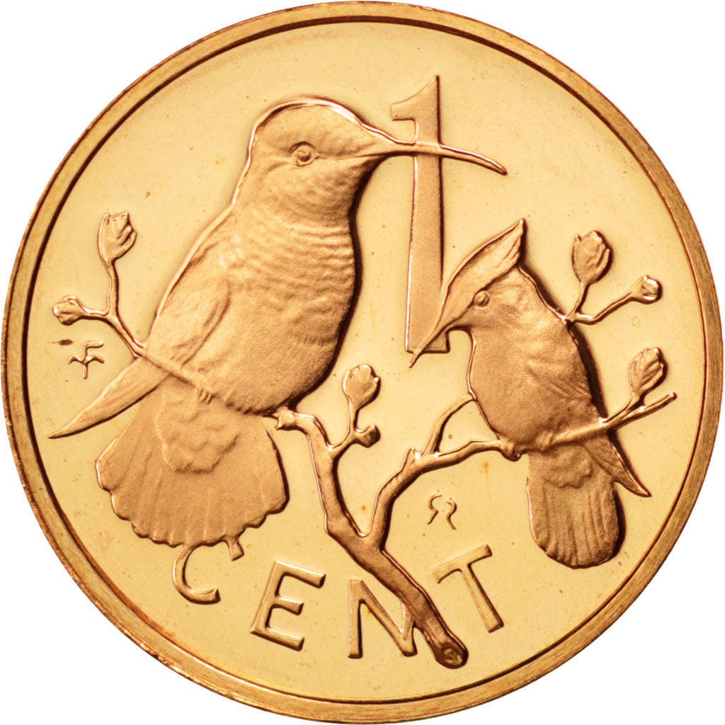 BRITISH VIRGIN ISLANDS, Cent, 1974, Franklin Mint, KM #1, MS(65-70), Bronze,...