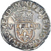 Moneda, Francia, Henri IV, 1/8 Ecu, 1599, Nantes, BC+, Plata, Gadoury:582