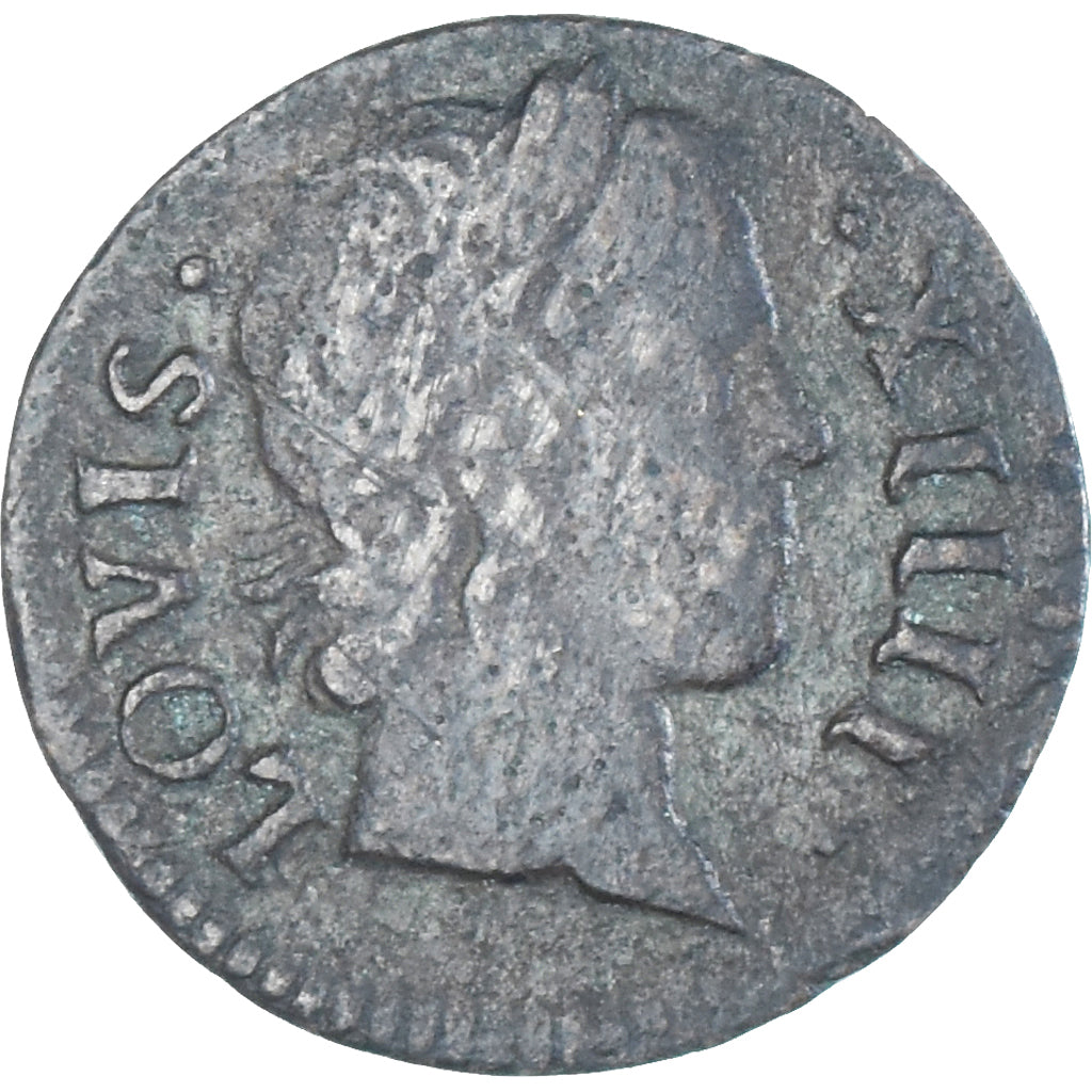 Coin, France, Louis XIV, Denier Tournois, 1649, Paris, VF(30-35), Copper