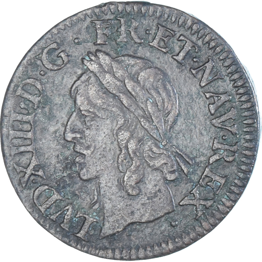 Coin, France, Louis XIII, Double Tournois, 1643, Paris, EF(40-45), Copper