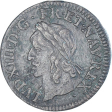 Coin, France, Louis XIII, Double Tournois, 1643, Paris, EF(40-45), Copper