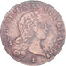 Moeda, França, Louis XV, 1/2 Sol au buste enfantin, 1721, Reims, AU(50-53)