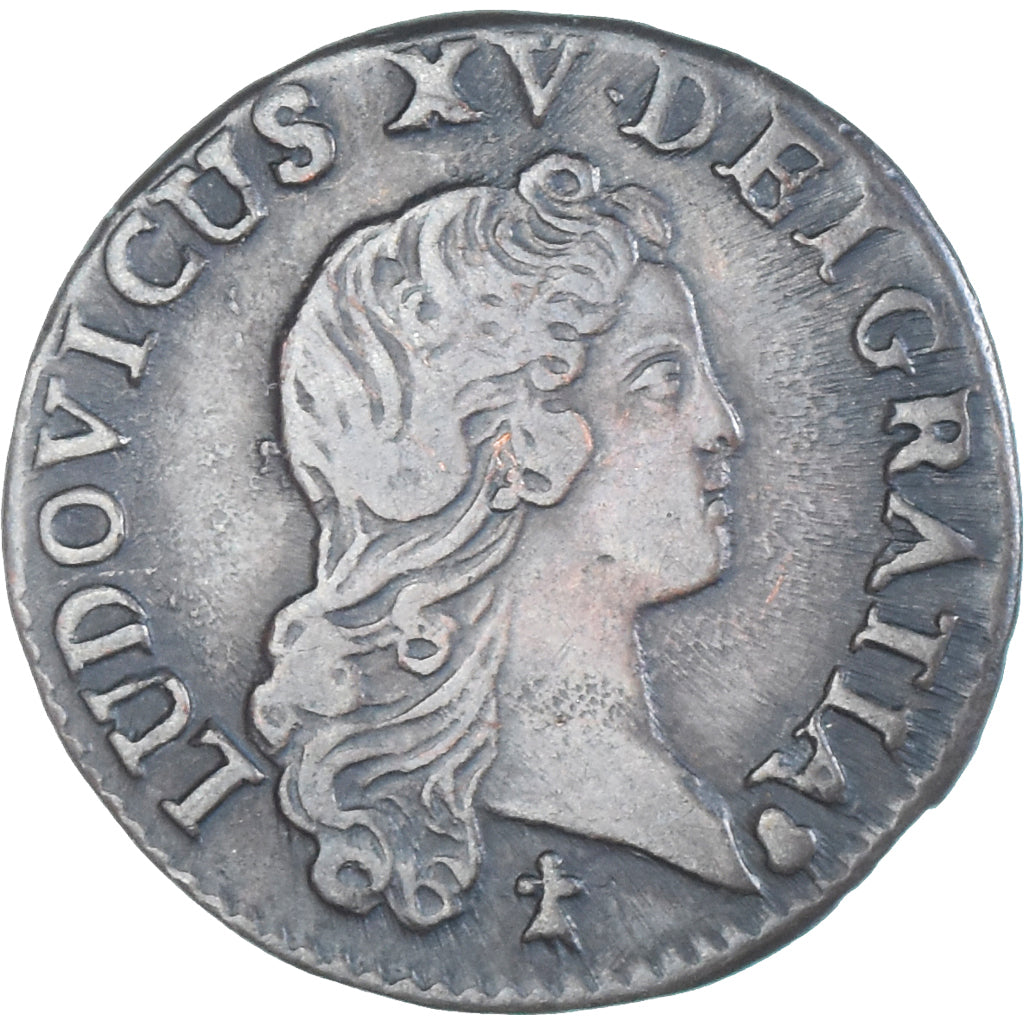 Moneta, Francja, Louis XV, Liard au buste enfantin, 1721, Reims, EF(40-45)